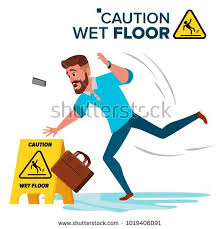 Man Slips On Wet Floor Vector Caution Sign Isolated Flat Cartoon Character Illustration Wet Floor Wet