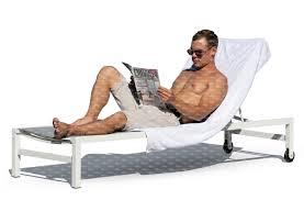 Cut Out Man Sunbathing On A Beach Chair And Reading A Magazine Vishopper