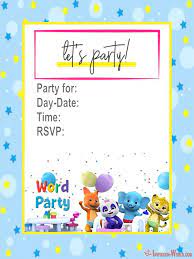 Ready to ship birthday party invitations fill in by. Word Party Invitation Cards Invitation World