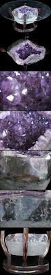 Amethyst Geode Table With Custom Wooden Base And Custom Glass Top This Is More Practical Than The Amethyst Sink Crystals Amethyst Geode Amethyst