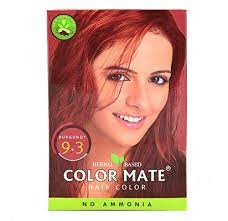 Color Mate Hair Color 9 3 Burgundy No Ammonia 150 G 10 Sachets Of 15gm Each For More Information Visit Imag Hair Dye Brush Hair Color Burgundy Hair Color