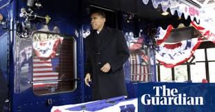 Barack Obama boards train to Washington