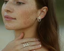 Citrine Silver Studs with Chains 95 Silver Earrings Yellow Gemstone Citrine  Dangling Studs Square November Birthstone Jewelry: Chloe