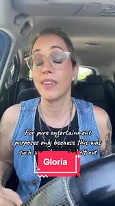 Woman Singing Gloria in Her Car