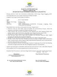 Salam semangat buat seluruh rekan, pada postingan kali ini admin ingin berbagi informasi mengeni contoh pakta integritas yang dapat digunakan oleh karyawan swasta, honorer maupun lainnya dalam instansi pemerintahan. Pakta Integritas Kepsek Pns Dan Non Pns