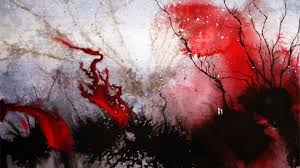 Red Black White Paint Splash Art Abstract Hd Wallpaper