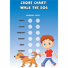 boys chore chart walk the dog