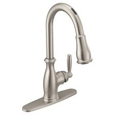 Rustic kitchen sink thenydog com. Moen 7185evsrs Brantford One Handle Pulldown Kitchen Faucet Stainless Steel Voice Activated