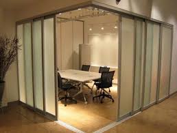 Sliding glass doors are perfect for environments which require space saving solutions, or simply a sleek alternative to a hinged door. Glass Doors Interior Office Partition Glass Partitions