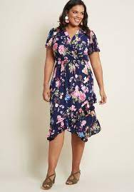 Feminine Flattery Floral Wrap Dress Summer Dresses Curvy Fashion Summer Dresses