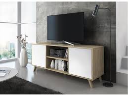 Meuble Tv 140 Avec 2 Portes Salon Modele Wind Structure Couleur Puccini Portes Couleur Blanche Mesure 140x4 Meuble Tv Meuble Tv Moderne Meuble Tv Pas Cher