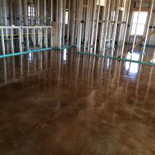 Vintage Umber Stain With Polyurethane Sealer Concrete Interiors Concrete Floors Stained Concrete
