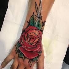 Pin By Melenni Balbach On Neotrad Red Rose Tattoo Rose Hand Tattoo Cover Tattoo