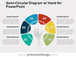 Semi Circular Diagram With Hand For Powerpoint
