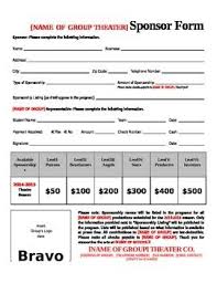 Theater Sponsorship Form Sponsorship Levels Sponsorship Letter Sponsorship