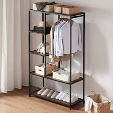 Pricing, promotions and availability may vary by location and at target.com. Buy Ibf Industrial Closet Organizer Metal And Wood Armoire Wardrobe Sturdy Garment Rack With Hanging Rod And Shelf Retro Clothes Storage System For Bedroom Grey Oak Online In Vietnam B08962wbp9