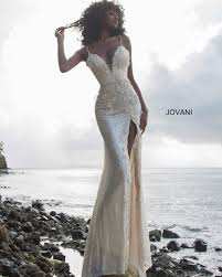 Jovani 1012 Floral Appliques Backless Prom Dress