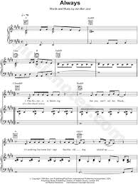 Music video by bon jovi performing always. Bon Jovi Always Sheet Music In E Major Transposable Download Print Sku Mn0072638