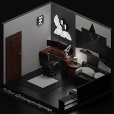 Black And White Bedroom Setup Gaming Setups 3d Models On Instagram Our Client Ljeroo Wanted A Custom Room With Black And White Theme With Room Setup Bedroom Setup Small Game Rooms