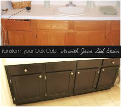 Transform Your Golden Oak Cabinets With Java Gel Stain Oak Cabinets Oak Bathroom Cabinets Java Gel