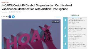 We did not find results for: Salah Covid 19 Singkatan Dari Certificate Of Vaccination Identification With Artificial Intelligence Hoax Buster Covid19 Go Id