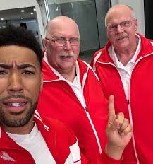 Jake From State Farm with Andy Reid and Fake Andy Reid 🤣🤣🤣🤣 📸:  @jakefromstatefarm