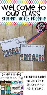 Student Notes Are Such A Fun Way To Welcome Your Students To Your Class Print This Freebie And W Welcome To Class Welcome To Kindergarten Back To School Night