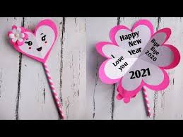 Take some card making classes at your local craft store to increase your knowledge and design levels. How To Make Happy New Year Card Cute New Year Greeting Card Making Ideas Diy New Year Car New Year Card Making Happy New Year Cards New Year Greeting Cards