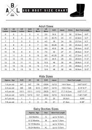 Ugg Boot Size Chart Aussie Bush Leather