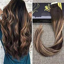 Ugeat 14inch 20pcs 50g Tape In Human Hair Extensions Balayage Color Dark Brown Mixed Honey B Balayage Straight Hair Brown Ombre Hair Real Human Hair Extensions