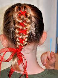 Mermaid Tail Pull Hair Into Ponytail Then Split Hair In 2 Bunches And Braid Each Bunch Use A Crafting Needle Pictured In M Split Hair Hair Baby Hairstyles