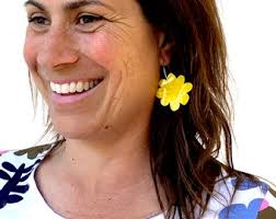 Doops X Each to Own Yellow Daisy Hoop Flower Earrings Laser Cut Acrylic  Australian Designers