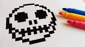 Handmade Pixel Art How To Draw Jack Skellington Pixelart Pixel Art Pixel Drawing Easy Pixel Art