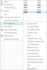 To find the percentage difference between the expenditure of two months use the formula given below. Show Different Calculations In Pivottable Value Fields Office Support