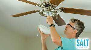 Most ceiling fans have exposed light bulbs that area easily removed by turning the cool bulb counterclockwise. Check 5 Common Ceiling Fan Problems And Their Possible Causes