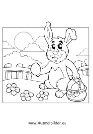 Der osterhase sitzt auf einer schönen wiese, die seine inspiration steigert. Ausmalbild Osterhase 29 Zum Ausdrucken