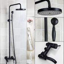 Get 5% in rewards with club o! Bathroom Black Oil Rainfall Shower Faucet Wall Mounted Head Hand Spray Mixer Set Ebay