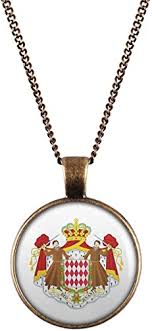 Eine hochwertig verarbeitete kette, die alle blicke auf sich zieht und jedes outfit aufwertet. Mylery Hals Kette Mit Motiv Monaco Monte Carlo Flagge Bronze 28mm Amazon De Schmuck