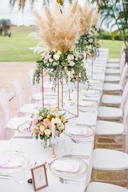 Bryan And Su Mae S Fun Filled Vacation Wedding Bash At Koh Samui Flower Centerpieces Wedding Wedding Table Centerpieces Wedding Centerpieces