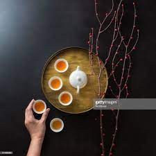 Chinese Afternoon Tea Still Life Textured Moody Black Background Photography Tea Creative Tea Moon Cake