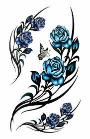 Amazon Com Mapofbeauty Blue Rose Temporary Tattoo Paper Sticker 10 Sheets Per Pack Unisex Beauty Tribal Rose Tattoos Tattoos Rose Tattoos