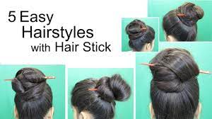 5 Awesome Hairstyles By Using Hair Stick Bun Hairstyles For Medium Or Long Hair Youtube Bun Hairstyles Hair Sticks Long Hair Styles