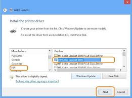 Hp Color Laserjet 3500 3550 And 3600 Install The Hp Driver Created For Windows Vista To Print In Windows Hp Customer Support