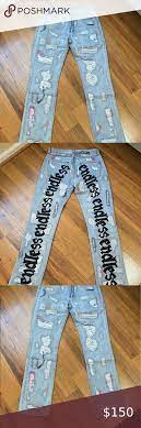 Vlone X Endless Denim Vlone Clothing Streetwear Men Outfits Distressed Black Jeans