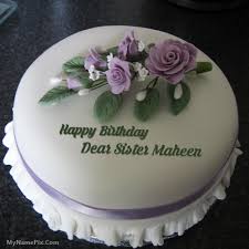 Dear Sister Birthday Cake For Sister With Name Edit Pin By Louise Levi Birthday Cakes For On Torta In 2020 Happy Birthday Cakes Birthday Cake Writing Birthday Cake Pictures