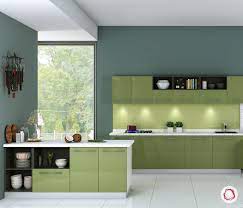 The Many Shades Of Green Fresh Nature Modularkitchen Trends Parallel Kitchen Design Modular Kitchen Design Green Kitchen Designs