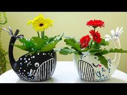 Recycle Plastic Bottles Into Dolphin Flower Pots For Home Diy Gerbera Garden Youtube Plastic Bottle Crafts Diy Diy Plastic Bottle Recycle Plastic Bottles