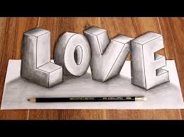 Como Dibujar Letras Amor 3d Dibujar Palabras 3d Funciona Como Dibujar Love 3d Letras In 2020 3d Pencil Art 3d Art Drawing Art Drawings Sketches Simple