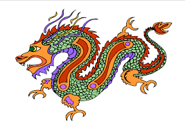 Complementary Colors The Oranges And Reds Vibrate With The Purples And Greens In This Rendition Of Chinese New Year Dragon Chinese Dragon Year Of The Dragon