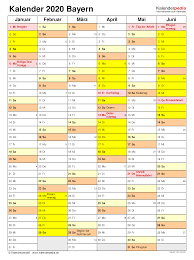 Posted on 31 jan um 13:26 uhr. Kalender 2020 Bayern Ferien Feiertage Excel Vorlagen
